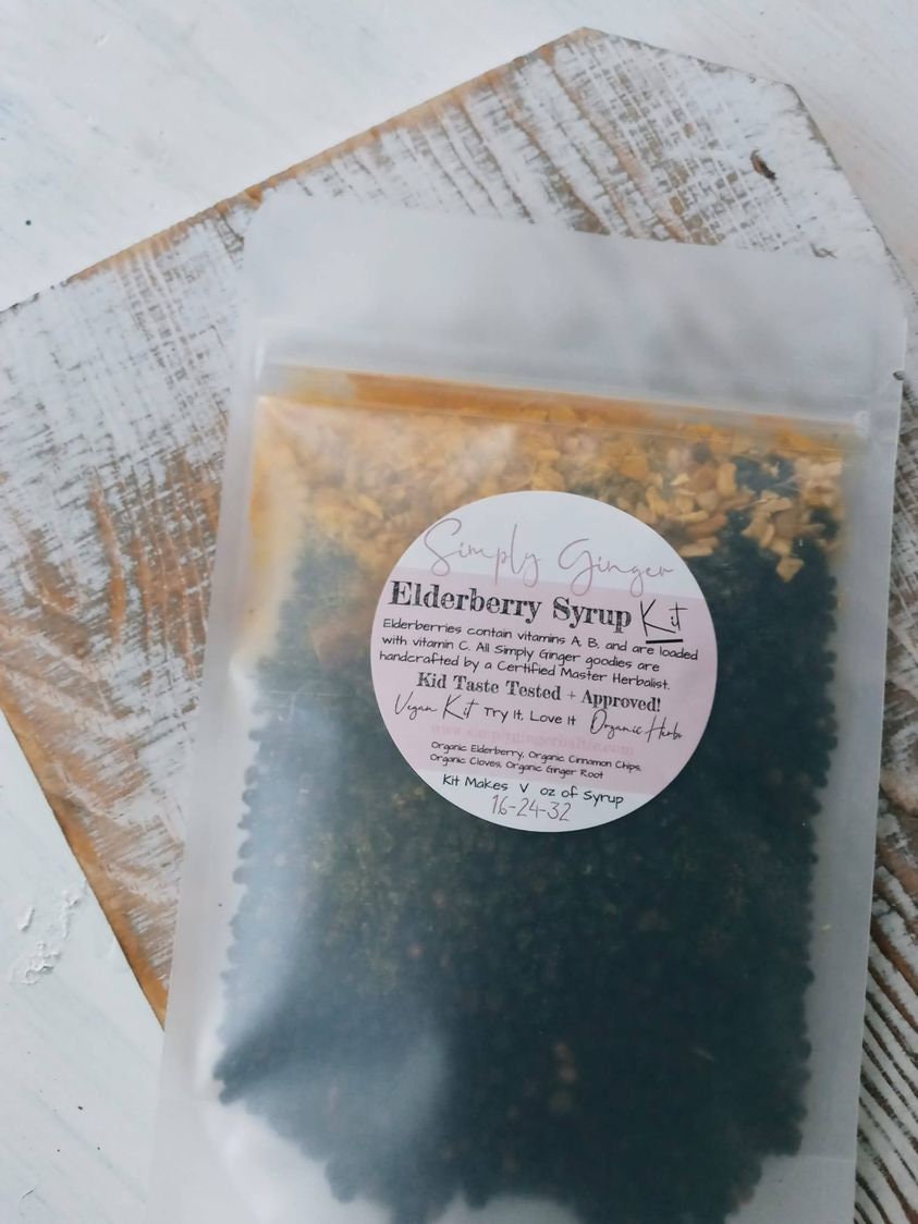 Organic ( 16 oz ) Elderberry Syrup Kit ll Formulated + Handcrafted by…