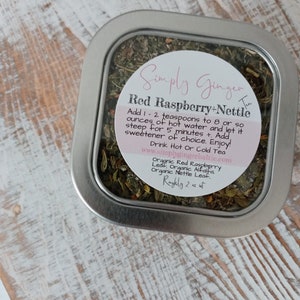 Organic Red Raspberry Leaf Tea ll Red Raspberry Leaf Tea ll Organic Tea ll Loose Tea Blends