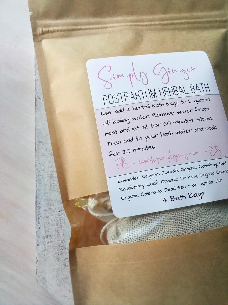Organic Postpartum Bath Tea Bags Ll Sitz Bath Ll Post Partum Etsy