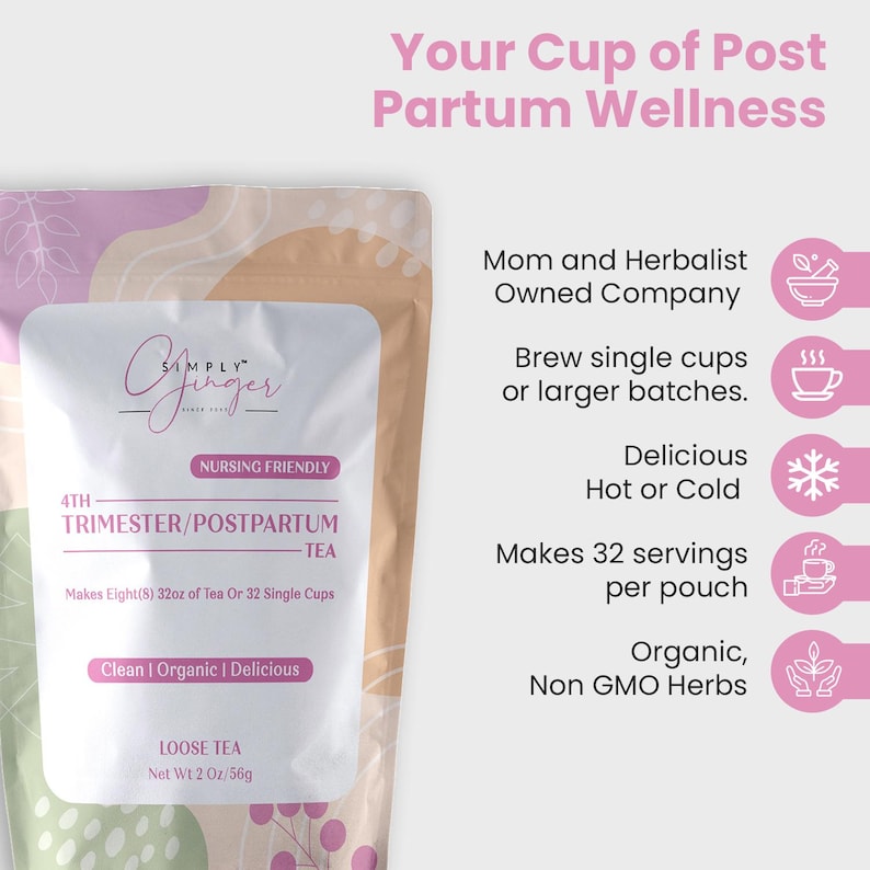 4Th Trimester / Post Partum Tea ll New Mom Tea ll Baby Shower Gift ll Nursing Friendly Tea image 4