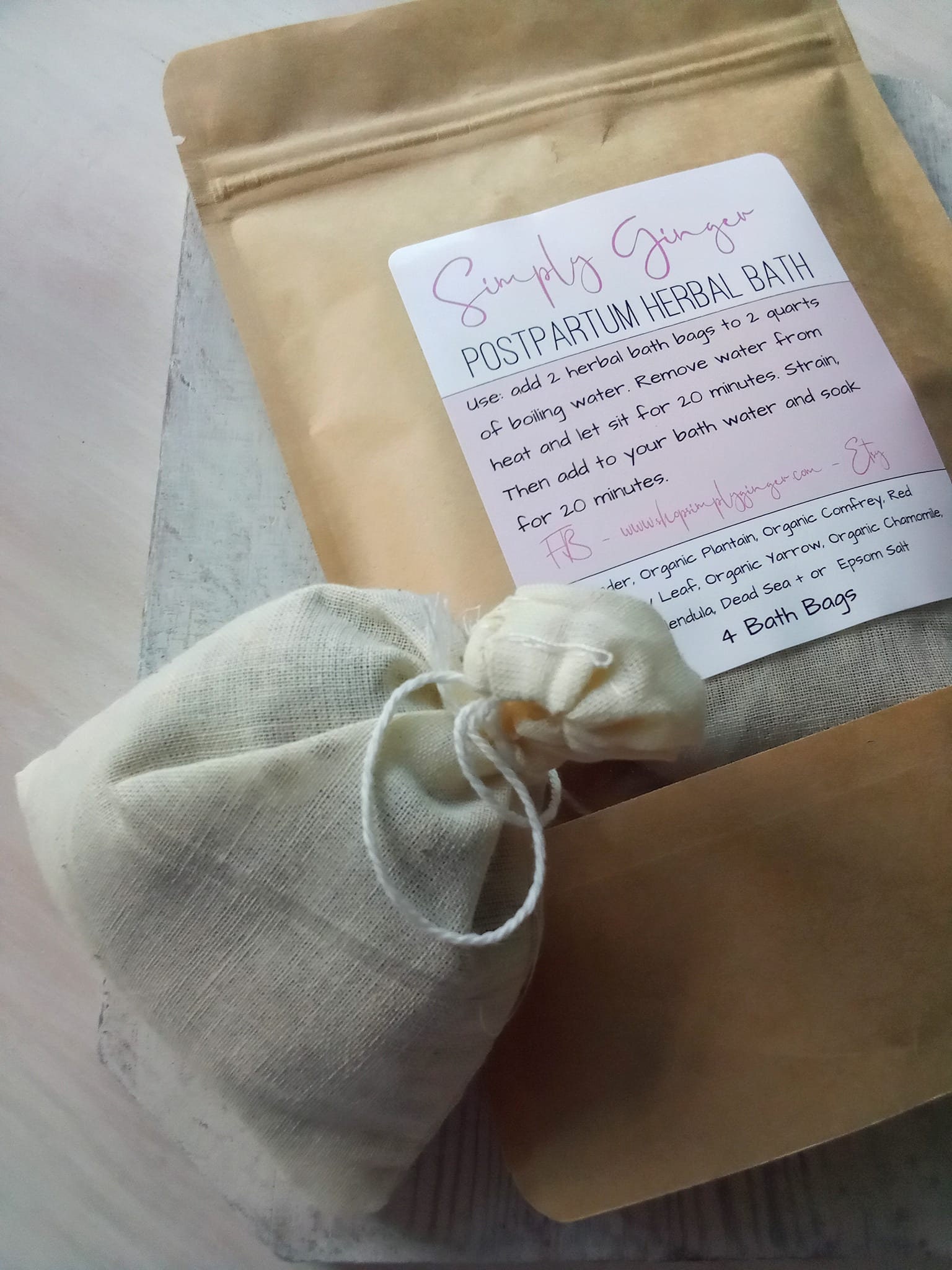Organic Postpartum Bath Tea Bags Ll Sitz Bath Ll Post Partum Etsy