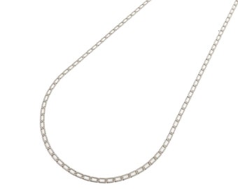 Silver Chain Link Necklace: Dainty Layering Chain, 23 Inch