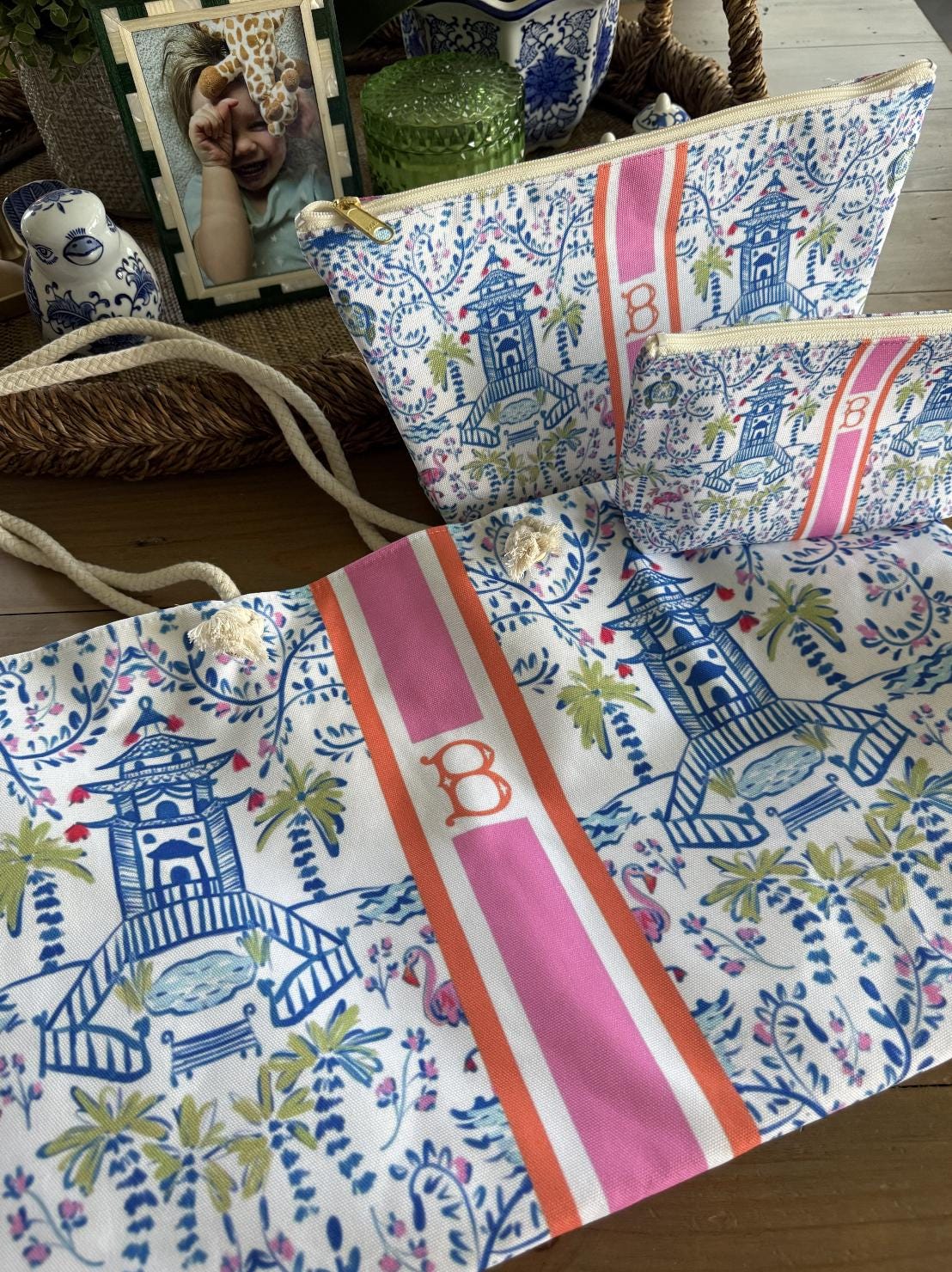 Chinoiserie Mahjong tote, monogrammed tote, Mahj Tote, personalized gift, chinoiserie tote, Mahj Gift, Mahjong Travel Bag, Mahjong Gift