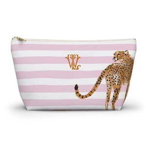 Cheetah Mahjong Tile Bag: Personalized Preppy Pouch, Original Artwork