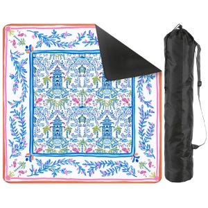 Chinoiserie Mahjong Game Mat: Soft surface NOT neoprene, Preppy Style, Original Artwork