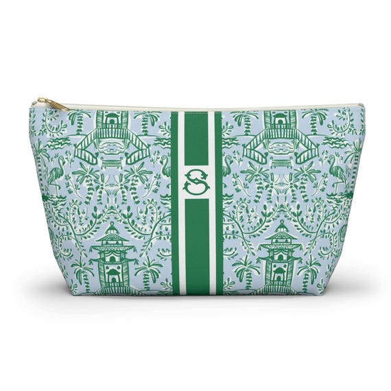 Chinoiserie Mahjong Tile Bag: Personalized Accessory Pouch, Maj accessories pouch
