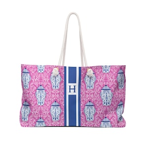 Chinoiserie Mahjong Tote: Personalized Travel Bag with Rope Handles, Original Artwork