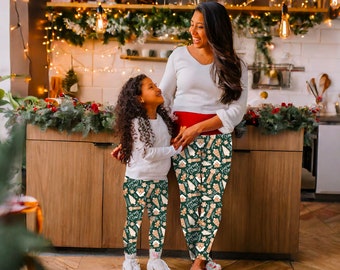 Matching Christmas leggings, Mommy and me Cookie Baking leggings, Christmas leggings, matching Christmas outfits, toddler Christmas leggings