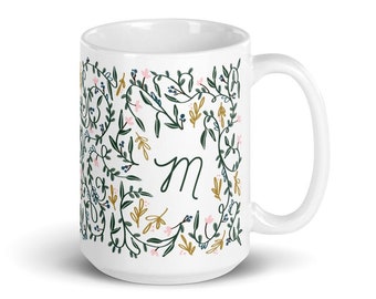 Initial Mug, coffee mug, personalized coffee mug, anthro mug, initial coffee mug, ivy coffee mug