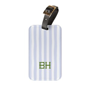 Preppy bagagelabel met monogram, acryl bagagelabel, preppy bagagelabel, gepersonaliseerd reislabel, huwelijksreiscadeau, verlovingscadeau