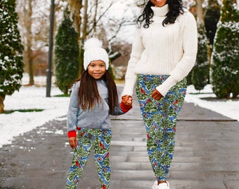 Matching Christmas leggings, Mommy and me Holiday leggings, mother daughter leggings, matching Christmas outfits, toddler Christmas leggings