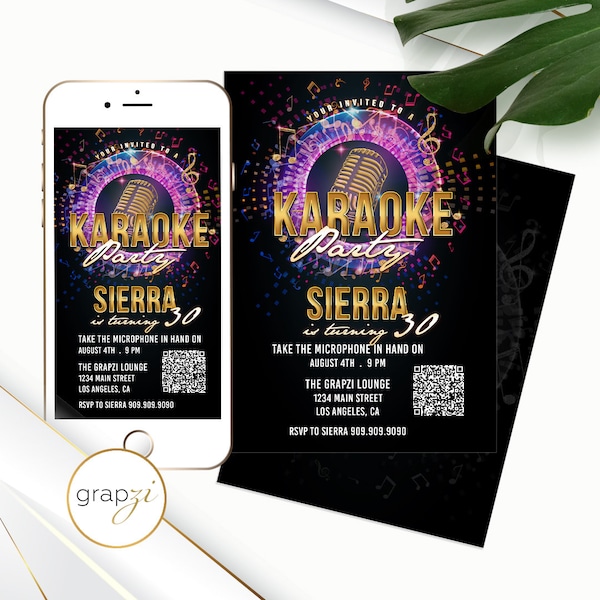 Qr Code Birthday Invitation Etsy