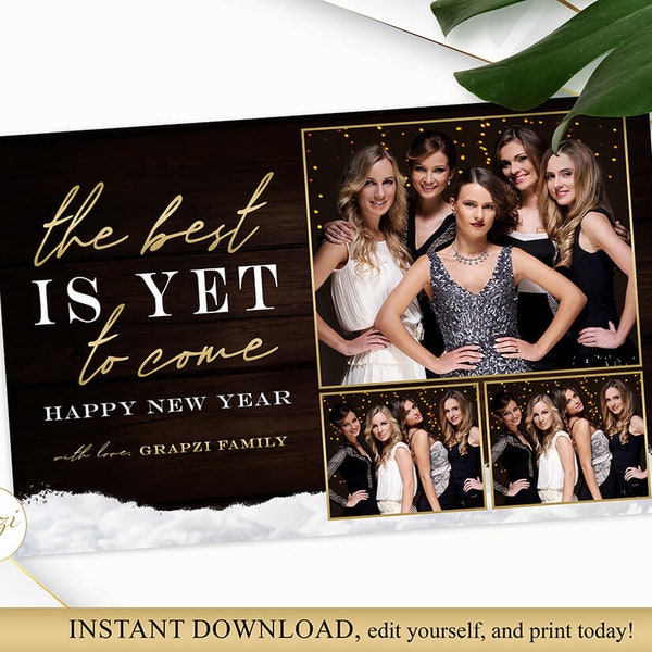 New Year's Best Photo Booth Frame, 1x2 Photo Postcard  |  INSTANT DOWNLOAD