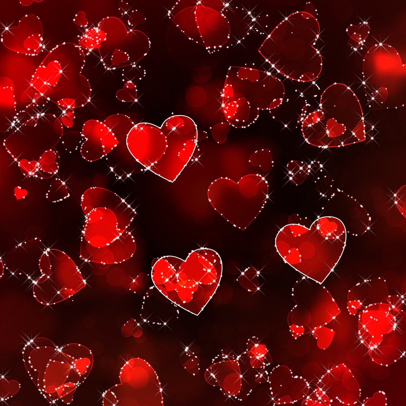Valentine Backdrop red heart glitter sparkle Printed | Etsy