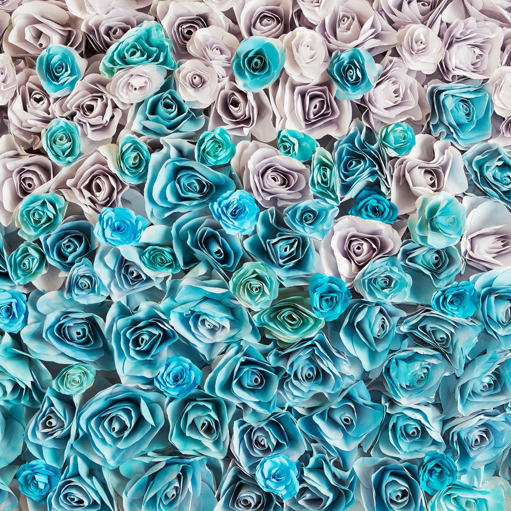 Blue Rose Backdrop White Rose Wall wedding Printed Etsy