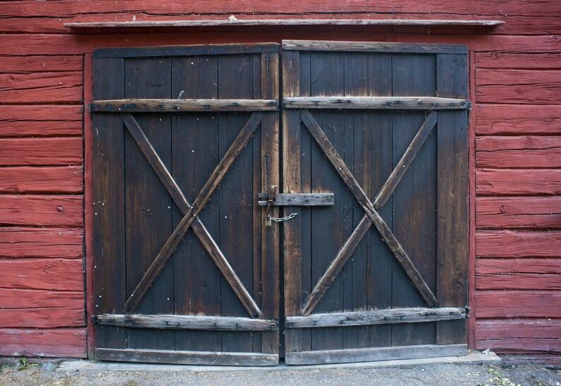 Old Wood Door Backdrop Vintage Red Door Printed Backdrop Etsy