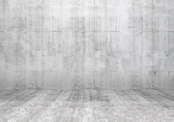 White Concrete Wall Backdrop Cement Floor Room Printed Etsy