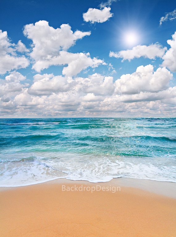 Chic Beach Backdrop Tropical Ocean Chic Seaside Sunny Blue Sky with White Cloud Sunshine Big sea Wave Printed Fabric Photography Background G0158, 12’ Wide by 8 Tall Chic Beach Backdrop Tropical Ocean Chic Seaside Sunny Blue Sky with White Cloud Sunshine Big sea Wave Printed Fabric Photography Background G0158, 12’ Wide by 8 Tall