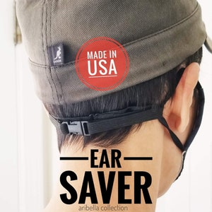 Ear Saver for Face Mask Covers - Adjustable Elastic Strap - Adults Kids - Lanyard Ear Guard Holder Protector Extender Adapter - MADE IN USA