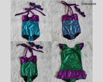 Mermaid Swimsuit Girls One Piece Swimwear Halloween Costume Bathing Swim Suit Birthday Party Toddler Little Baby Gift READY TO SHIP