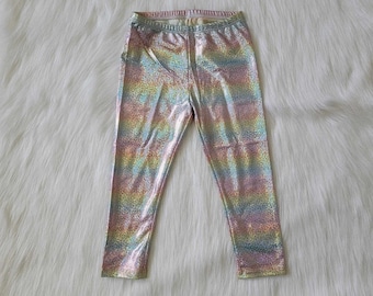 Unicorn Leggings Girls, Birthday Party Outfit, Kids Costume, Rainbow Gift , Sparkly Pants Photo Shoot Lover Theme Toddler Baby READY TO SHIP