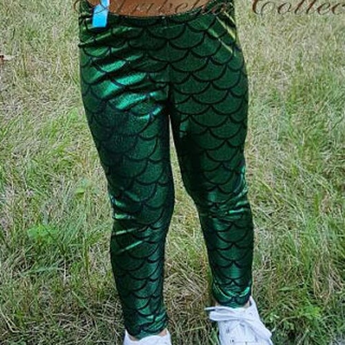 Mermaid Leggings Baby Toddler Girls Mermaids Costume Aqua Blue Etsy