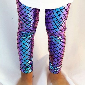 Mermaid Leggings Girls Toddler Baby Purple Turquoise Teal Etsy