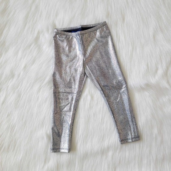 Unicorn Leggings Girls Silver Metallic Black Scale Shiny Toddler Kids Pants  Costume Birthday Party Outfit Gift Lover READY TO SHIP 