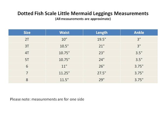 Little Mermaid Leggings Girls Baby Toddler Pants Birthday Party