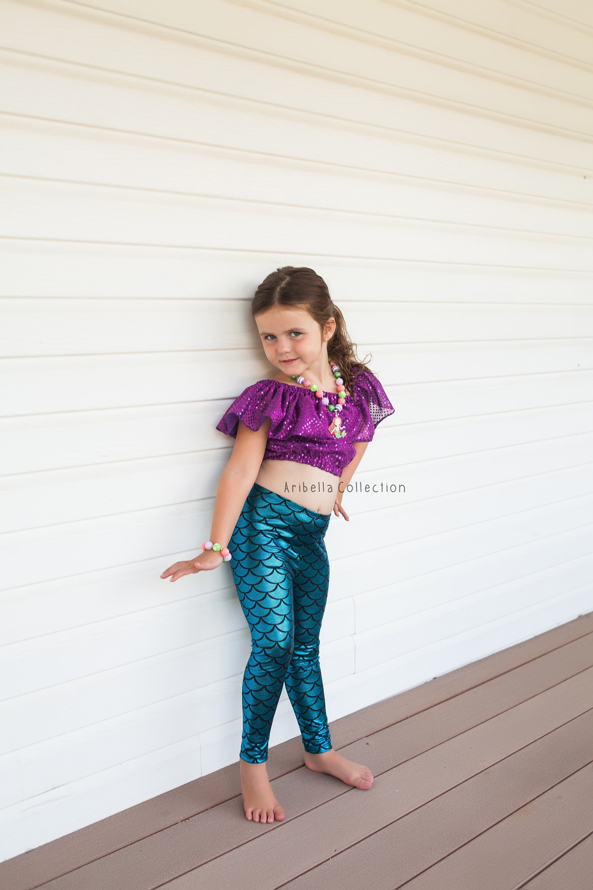 Mermaid Leggings Girls Toddler Baby 