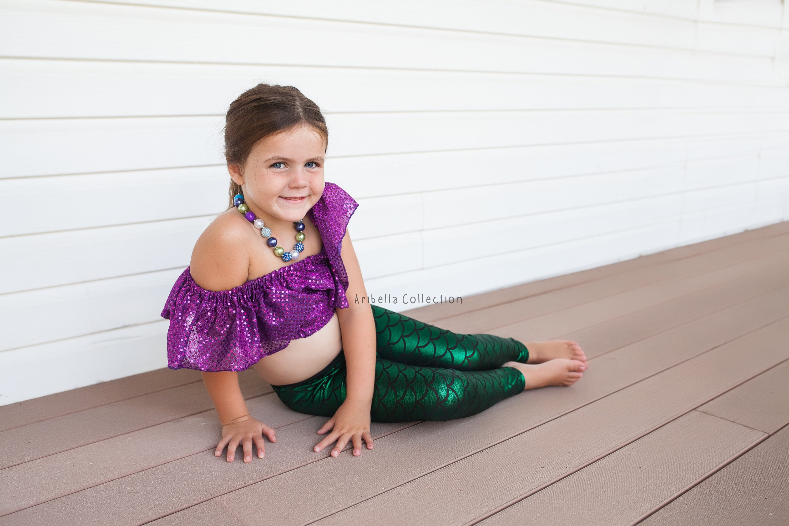 Mermaid Leggings Girls Toddler Baby 