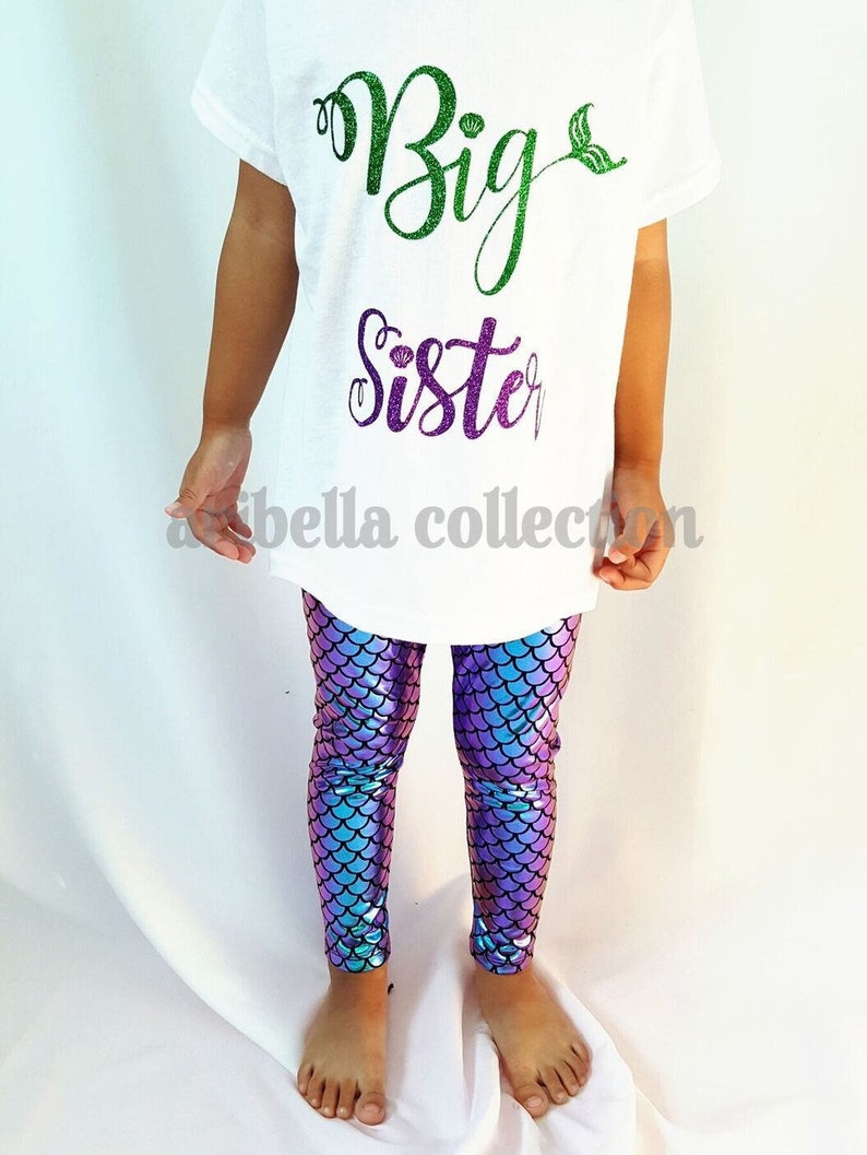 Mermaid Leggings Girls Toddler Baby Purple Turquoise Teal Etsy