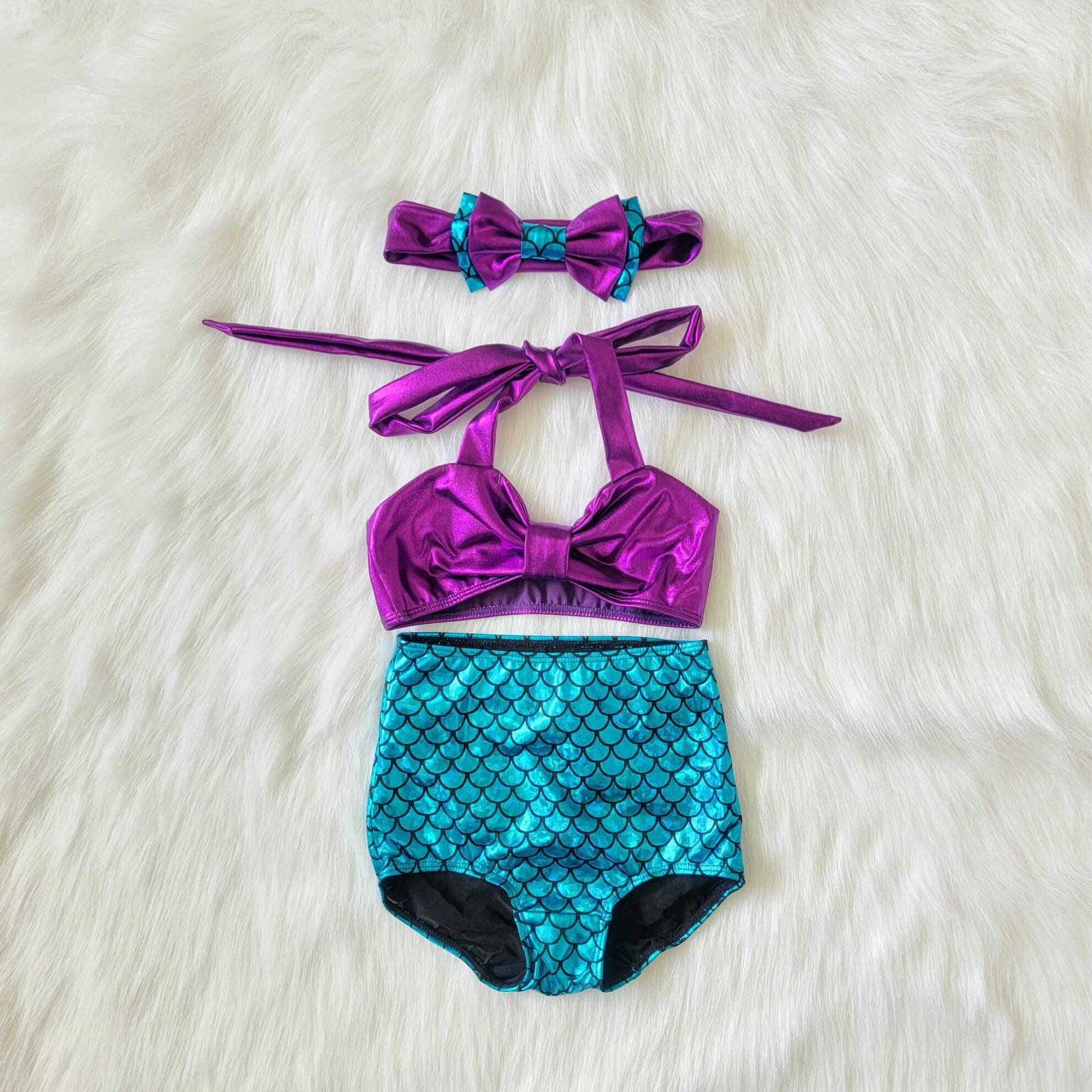 Ariel Little Mermaid Inspired Bikini Set, Pearl Shell Bikini