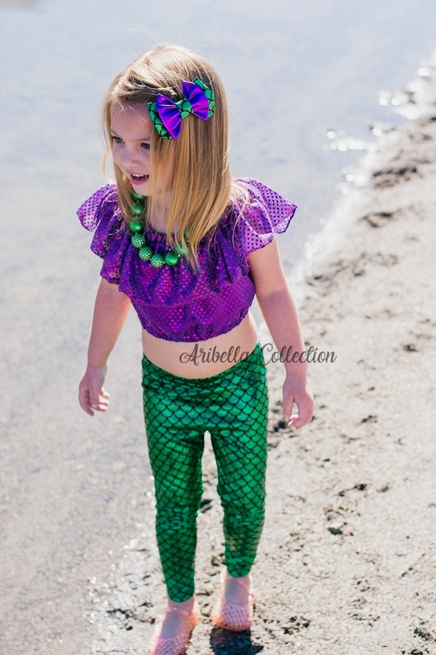 Mermaid Leggings Girls Baby Toddler 
