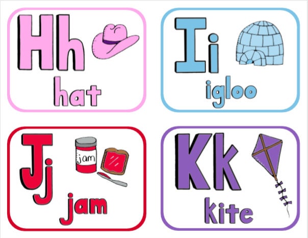 Abc's Horizontal ABC Horizontal Flashcards / Digital Download / Printable / Alphabet ...