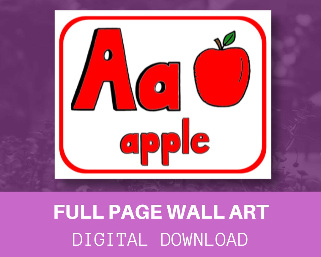 ABC Full Page Horizontal Wall Art / Digital Download / Printable ...
