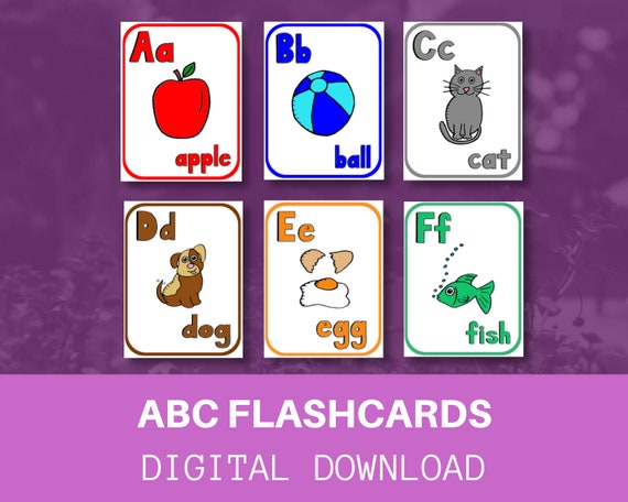 Abc Vertical Flashcards Digital Download Printable Etsy
