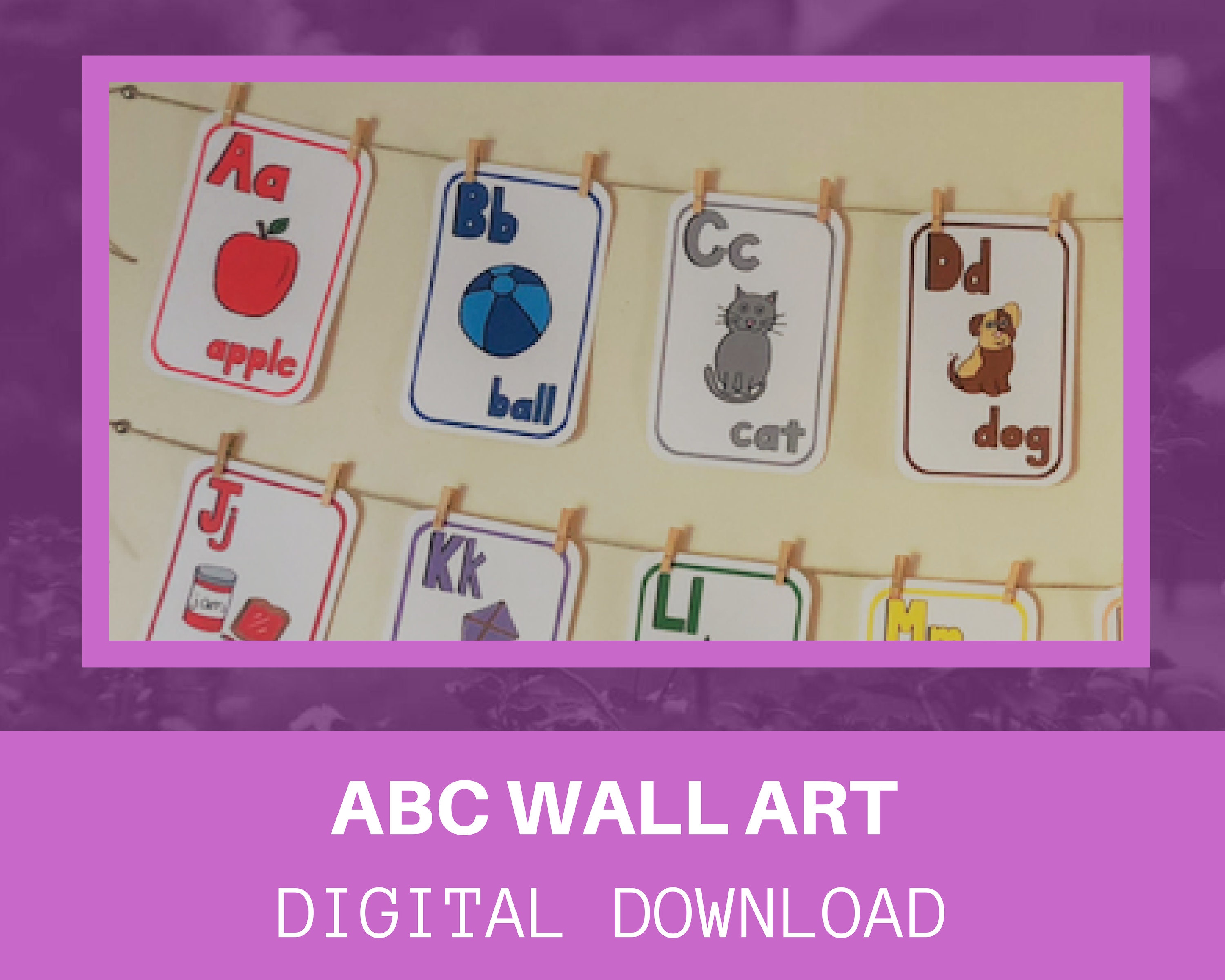 ABC Vertical Wall Art / Digital Download / Printable / Alphabet ...