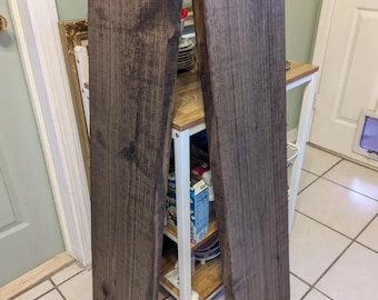 Rustic Pine Wood Floating Shelf: Farmhouse Industrial Decor (No Brackets)