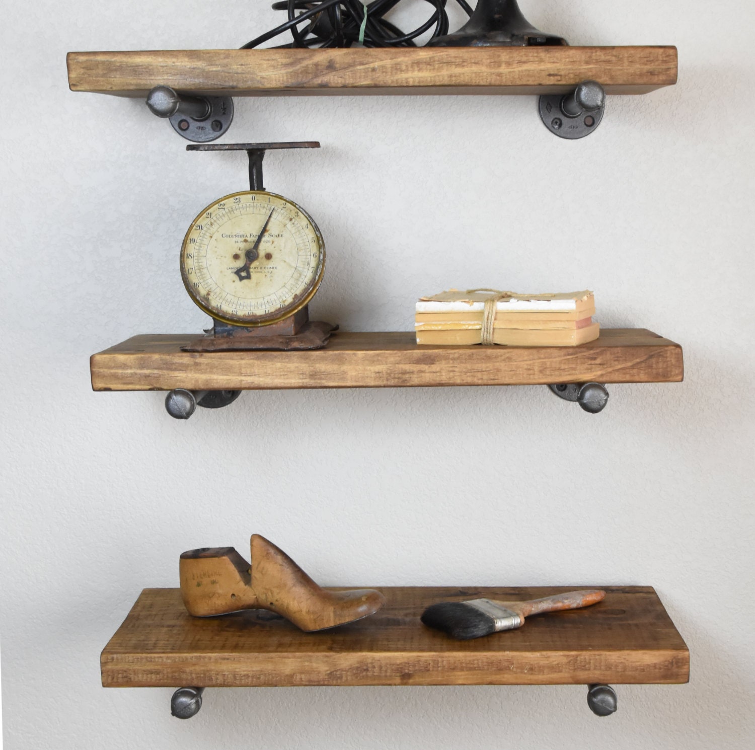 Set of 3 10 Deep Floating Shelves with Industrial Etsy
