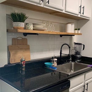 Heavy Duty Floating shelf with Rustic with Low Profile Bracketed Design