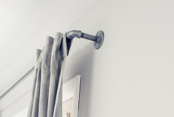 Galvanized Window Curtain Rod Urban Industrial Chic Pipe Etsy