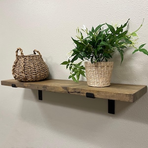 Rustic Floating Shelf: Modern Farmhouse Decor with Heavy Duty L Brackets