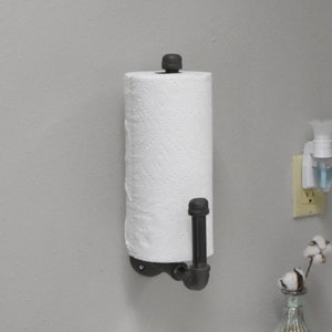 Wall mounted paper hand towel holder. Rustic Industrial Paper Towel Dispenser, Farmhouse Paper Towel holder, Urban Modern Paper Towel Rod