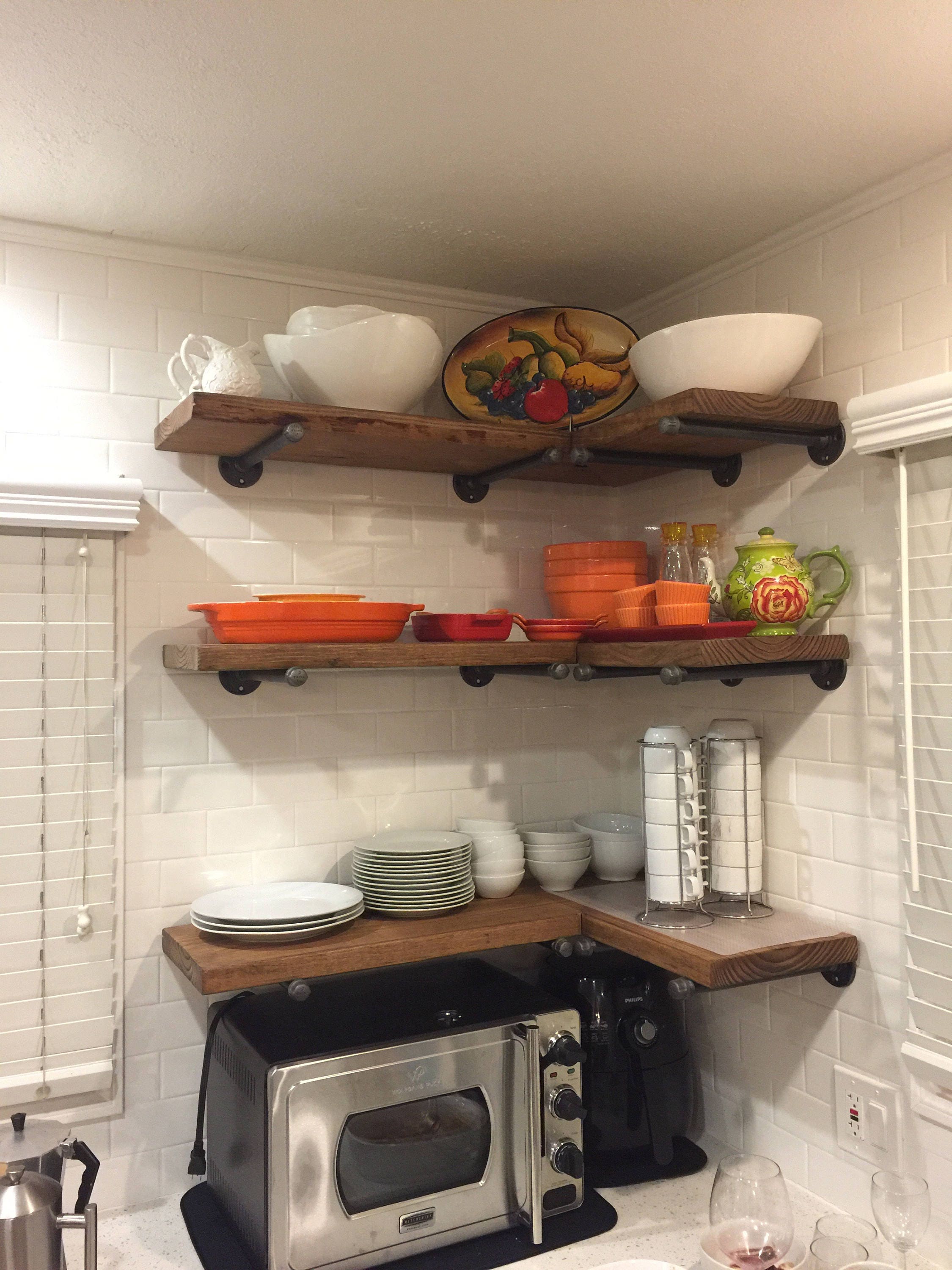 Set Of 3 9 25 Deep Floating Corner Shelves 50