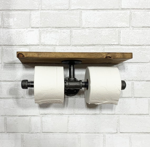 Farmhouse 2 Piece Bathroom Set, Two Shelves, Toilet Paper Holder