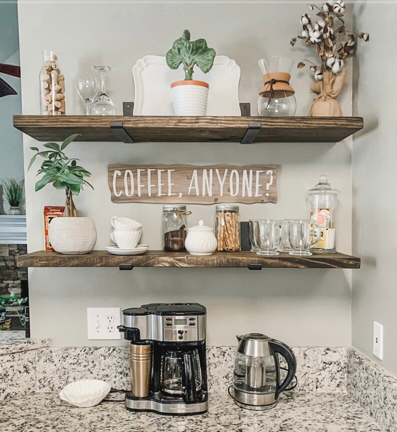 Modern Floating Shelf J Shaped Lip Bracket Rustic Wood Etsy