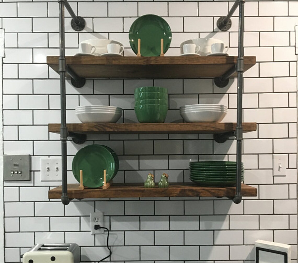 Rustic Wall Unit Various Depths W/ Three Shelves. Farmhouse Etsy