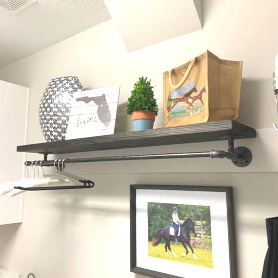 Extra Long Rustic Laundry Room Rack Drying Rack Clothes Drying Bar Towel Bar Industrial Entryway Shelf Storage and Organization Etsy UK