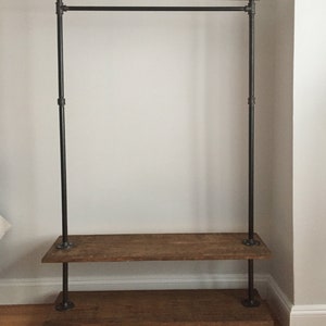 Garment Rack. Industrial Pipe Clothing and Garment Rack. Iron Pipe Rack ...
